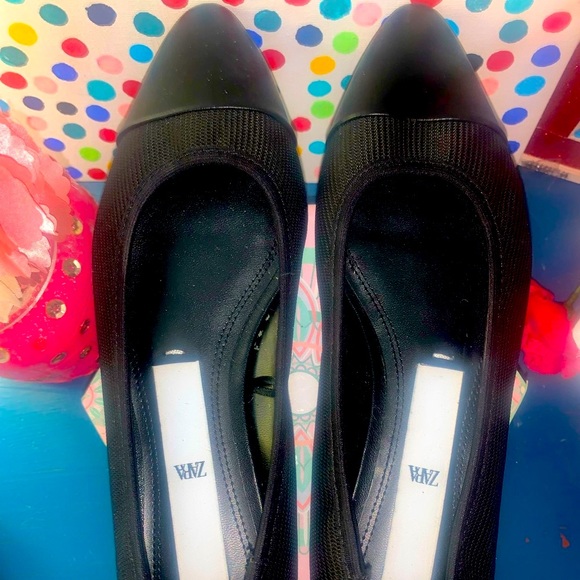 Zara black ballet flats 6.5 - Picture 2 of 2